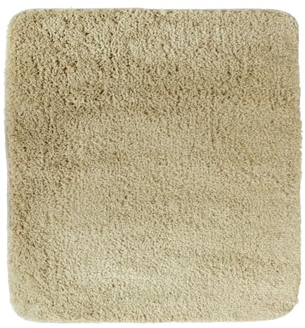 NYVI WC Vorleger NYVISpa Lasalle 50x50 cm Beige Ohne Ausschnitt - Badvorleger - rutschfest, Saugfähig, Schnell Trocknend, Fußbodenheizung geeignet, Oeko-TEX, Waschbar, Weich