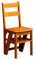 Escabeau pliable à 4 niveaux en bois convertible - Échelle et siège de bibliothèque 2 en 1 - Multifonction pour la maison, la cuisine, le bureau, le salon (marron, 39 x 46 x 90 cm)