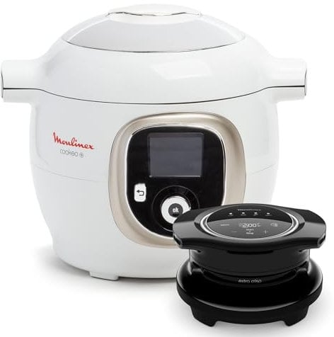 Moulinex Cookeo+ avec Extra Crisp, Multicuiseur, Air fryer, 10modes de cuisson, Cuisson sous pression, Recettes faciles pas à pas, CE85XCF0, Blanc
