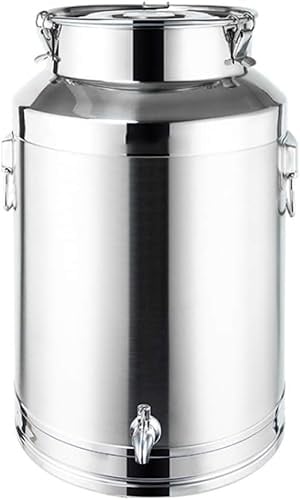 Milchfass Aus Edelstahl, Versiegeltes Fass Weinfass Ölfass Gärfass, Verwendet Für Die Lagerung Und Verteilung Von Milchöl, Wein, Suppe, Mit Zapfhähnen 5l, 8l, 9l, 14l, 18l, 22l, 24l