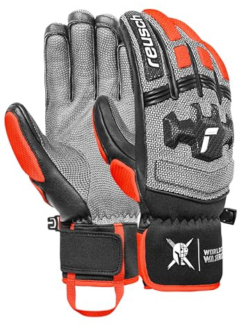Reusch Ski Racing Handschuhe Erwachsene | warm | mit Fingerschutz | winddichte & atmungsaktive Skihandschuhe mit Ziegenleder, ideal für lange Trainingstage, Worldcup Warrior DH