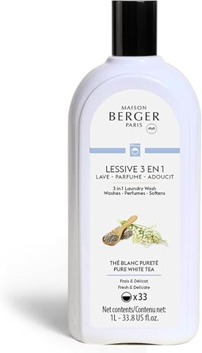 Lampe Berger Detersivo 3 in 1 - Lava, Profuma e Ammorbidisce - Thè Blanc Puretè 1 L - per lavatrice Formula Innovativa Antimacchia