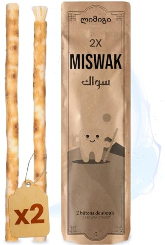 MODOGO® Miswak Siwak Zahnbürste x2 - Natürliche Zahnpflege mit Miswak-Stick - Bio Zahnholz für gesunde Zähne - Traditionelle Zahnreinigung für Mensch & Umwelt - Frisch verpackt