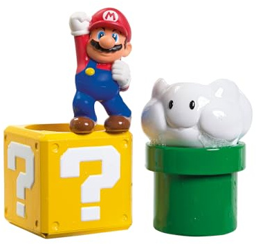 My Mario Bade Spielzeug Set zum Stapeln und Giessen, Baby Badewanne Spielzeug mit Wasserfunktion und Mario Spritzfigur, Lernspielzeug Kleinkinder, Wasserspielzeug ab 2 Jahren