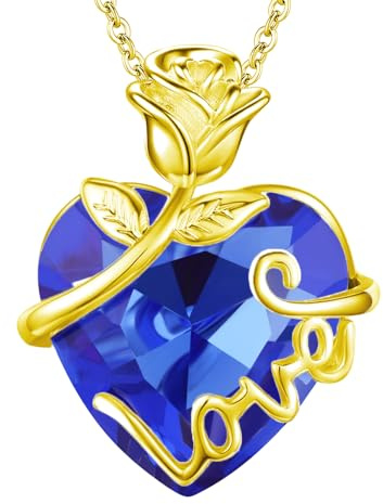 llyish Halskette Damen Kette Silber mit Ewige Rose Schmuck Damen Geschenke für Frauen Valentinstag für Sie Geburtstagsgeschenk Freundin Frau zum Hochzeitstag Muttertag Weihnachten