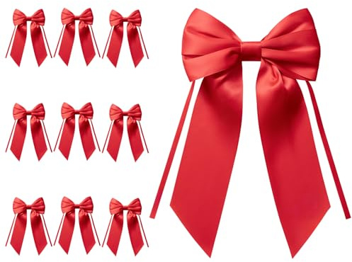 MORSUNBELA Schleifen Deko Hochzeit Geschenkschleifen Groß Rote | Große Geschenkschleifen,elegante Deko für Hochzeit,Geburtstag,Weihnachten,Adventskranz,Weihnachtsbaum und Girlanden
