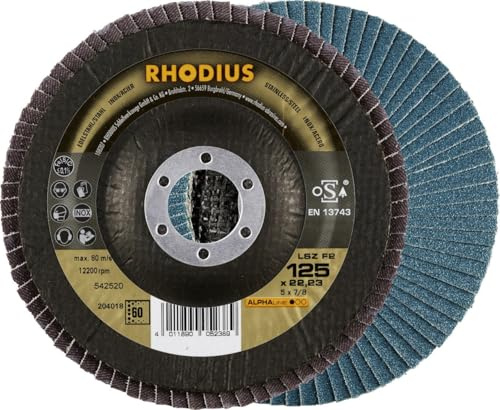 RHODIUS ALPHAline LSZ F2 Fächerschleifscheibe 125 x 22,23 mm K60 10 Stk