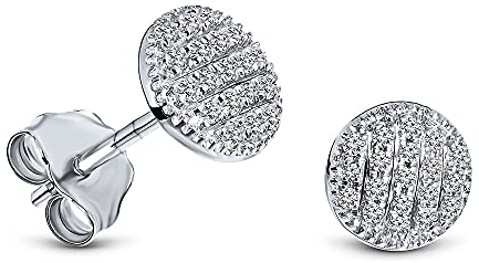 Miore Ohrringe Damen Ohrstecker Weißgold 9 Karat / 375 Gold Diamant Brillianten 0.11 ct