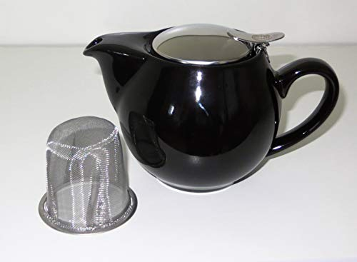 Cha Cult Kanne Saara Porzellan schwarz, mit Edelstahlsieb und Deckel 0,5 l