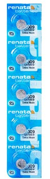 Renata 309 Uhrenbatterie aus Silberoxid 1,5 V (5 Batterien, 309 oder SR754SW)