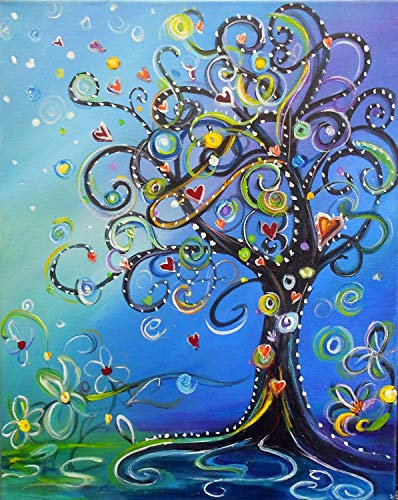 Qingdewan Adulte Puzzle 1000 Pièces Adultes en Bois Puzzles-Arbre De Vie Coloré-Art DIY Jeu Occasionnel Jouets Cadeau Intéressants Ami De La Famille Approprié
