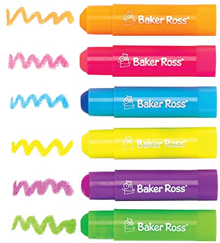 Baker Ross Baker Ross AT769 Neon Postermalstifte in klassischen Farben für Kinder, Kunst- und Bastelset (6 x 10 g), sortiert