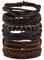 MILAKOO 6 Stück geflochtene Lederarmbänder für Männer Frauen gewebtes Manschettenarmband verstellbar