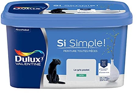 Dulux Valentine Peinture Si Simple Peinture Intérieure Toutes Pièces - Peinture Mur et Plafond, Porte et Plinthe - Couleur : Le Gris Pastel Satin - 2,5 L