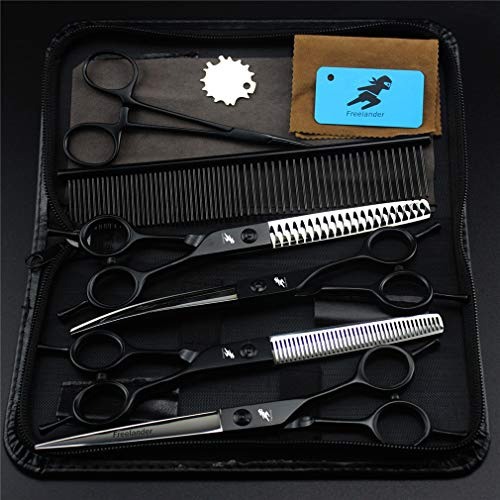 Pet Grooming Schere Set Pet Schere (7,0 Zoll) 4 Teile Edelstahl Straight & Ausdünnung & Curved Scheren Für Hunde Haustier Friseur-Scheren Cat Dog Grooming