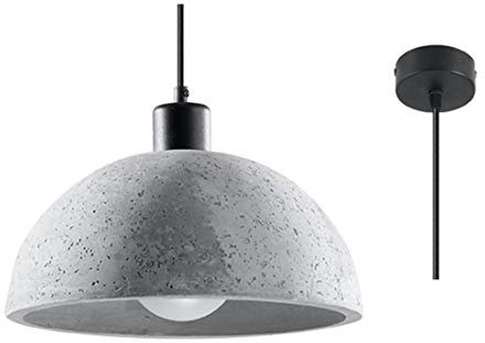 SOLLUX Hängelampe PABLITO Deckenbeleuchtung Betonlampe LED-Glühbirne Minimalistisches Design Einfache Installation Farbe Grau 40x40x115 cm