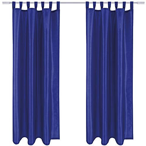 Bestlivings Blickdichte Gardine Alessia 2er Pack in Blau mit Schlaufen Gr. 140x245cm (BxL), in vielen Größen und Farben