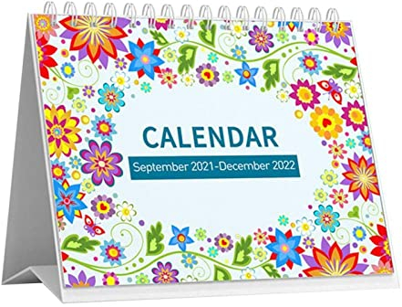 JKXWX Tischkalender Kalender 2021 SEP-2022 DEC Stand up Flip Tischplatte Kalender Einfache Desktop Kalender Zeitplan Tischplaner Kalender 2022 Schreibtisch Kalender