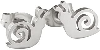 Creativity Ohrringe Niedliche Schnecken kleine Ohrstecker für Mädchen Teenager Frauen Edelstahl liebliche Tiere winzige Knorpel durchbohrt Verlobungsschmuck Ohrpiercing Ohrringe Aus (Silver, One Size)