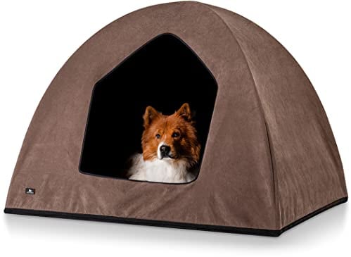 Knuffelwuff Hundehöhle Hundezelt Yucatan passend für Hundebetten, Hundematten, Hundekörbchen, Hundekissen XXL 120 x 100 x 95cm Braun