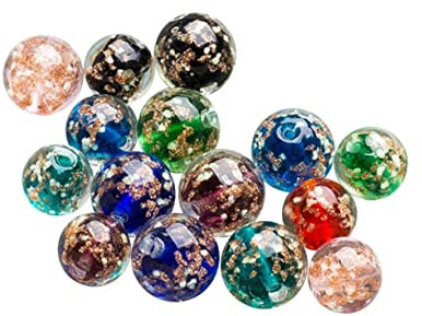 TEHAUX Leuchtende Glasperlen 20 Stück 10Mm Runde Fluoreszierende Perlen Für Diy Schmuckherstellung Und Bastelprojekte Bunte Perlen Mit Großem Loch