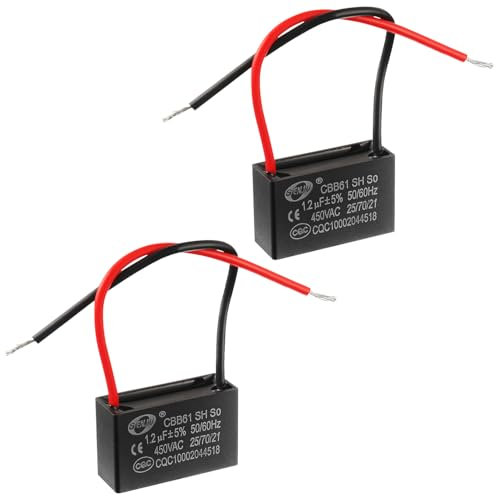 SIGANDG CBB61 1.2uF 450V AC 50/60 Hz Condensador de Funcionamiento del Motor del Ventilador del Aire Acondicionado (Paquete de 2)