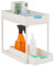 Relaxdays Debajo del Lavabo con 2 Niveles Organizador Bajo Fregadero, 2 Estantes, Extensible, 37x22x40 cm, Productos de Limpieza Cocina y Baño, Blanco