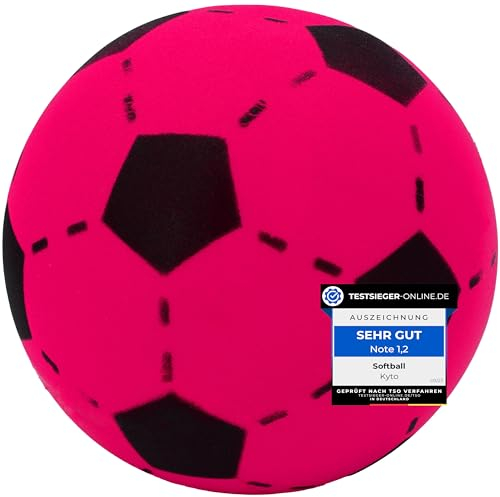 Kyto Softball 20cm Schaumstoff Ball | Fußball für Outdoor und Indoor | geeignet für Kinder ab 36 Monaten (1 Ball, Fuchsia)