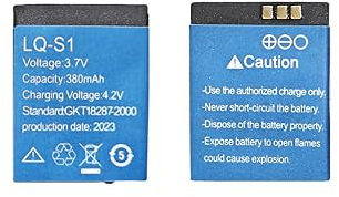 Batterie LQ S1 Piles Rechargeable Smart Watch,3.7V 380mAh Montre Connectée Piles Rechargeable Compatible DZ09 W8 Q18 AB-S1 NX9(Lot de 2)