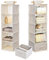 Chostky 2PCS Hanging Storage Organiser with 2 Removable Drawers, 5 Shelves Hanging Wardrobe Clothes Organiser Closet Storage Unit for Bedroom