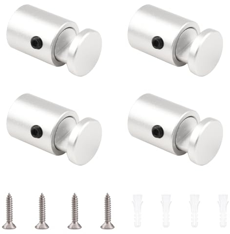 INCREWAY Sign Standoff Clamp, 4PCS Advertising Clip Aluminium Alloy Wall Standoff Mounts Glass Holder for Sign Displays