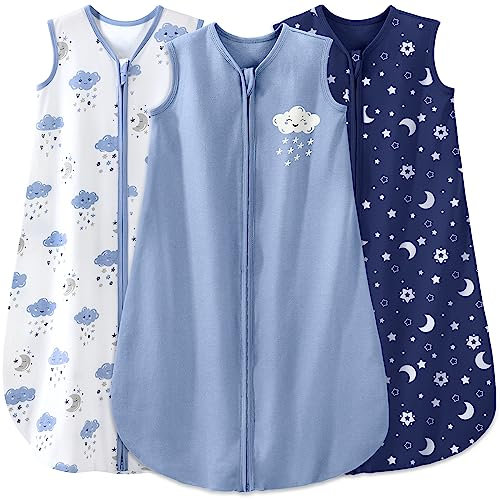 Yoofoss 3er Pack Schlafsack Baby Sommer 100% Baumwolle 0.5 Tog Sommerschlafsack Atmungsaktiv Babyschlafsack 78 cm für Jungen Mädchen Neugeborene 6-12 Monate