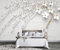 MIWEI Wallpaper Papier Peint Panoramique Branche De Fleur Blanche En Relief Papier Peint Nature Intissé Murale Chambre Salon -MIWEI Wallpaper-036-380cmx260cm