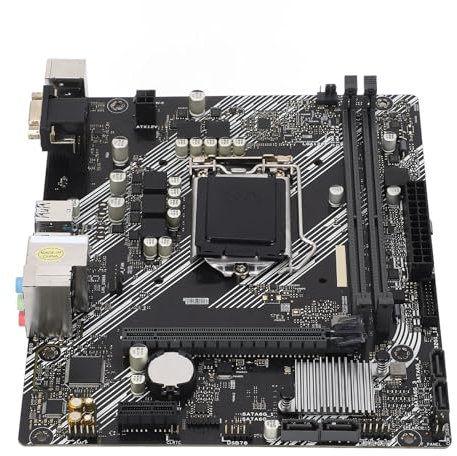 Carte Mère D'ordinateur H410M F, 64GB 2 DDR4 DIMM M ATX PCI E 3.0 Carte Mère de Bureau pour LGA 1200 10ème Génération, pour Core, 1x PCIE X16, 4X SATA III, VGA, RJ45, USB2.0