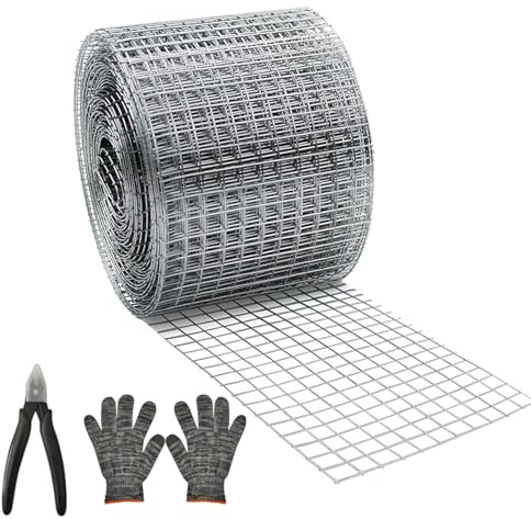 Taicols Maschendraht Drahtgitter Feinmaschig Verzinkt, 10cm x 6m Garten Zaun Huhn Draht Coop Metall geschweißt Drahtgeflecht Rolle für Geflügel, Netting Käfig, DIY-Projekte, Garten Schutz (10cm)