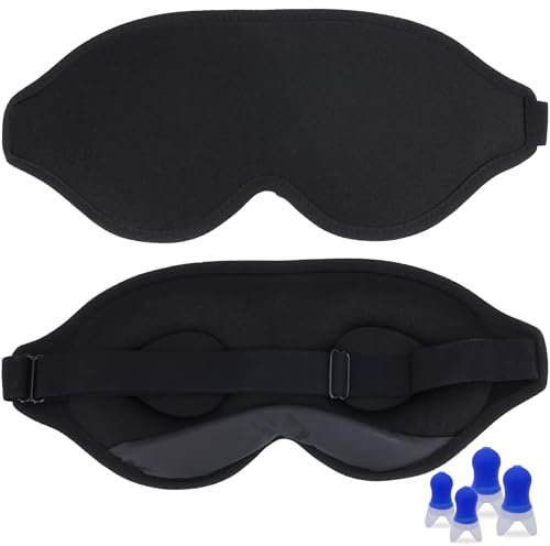 Kit Sérénité ǀ 1 Masque de Nuit Occultant 3D Adulte & Bouchons d’Oreille Anti Bruit – Kit Voyage Accessoires Idéal Avion, Repos & Relaxation pour Dormir Paisiblement et préserver votre Sommeil