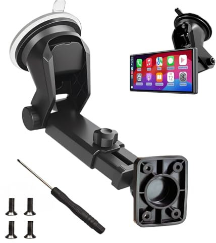 Epronic Carplay Screen Mount with Scrwes, Flexible Suction Cup Bracket for 7/ 9/ 10.26 Car Android Auto Screen Upgraded Windshield Dashboard Suction Cup Mount
