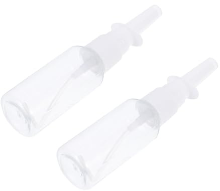 2 Stück Nasensprayflasche 20ml aus Kunststoff mit Deckel für Junge Mädchen | Transparentes Pet, Abnehmbare Düse, Sanfte Nasenpflege, Praktisch Unterwegs und Täglich bei Verstopfter Nase