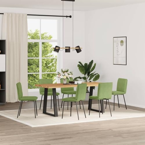 Mandloder Esszimmerstühle 6er Set Hellgrün Samt, Bequeme Polsterstühle mit Robustem Metallgestell, Komfortable Küchenstühle für Esszimmer, Wohnzimmer, Gästezimmer, Modernes Esszimmerstuhl-Set