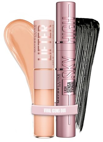Maybelline New York Make-up Set: Sky High Mascara für extreme Wimpern-Länge & Lifter Concealer mit 2% Peptiden gegen Augenringe, Serum-Pflege & Volle Wimpern, Wacher Blick & Strahlende Augen, 2-teilig