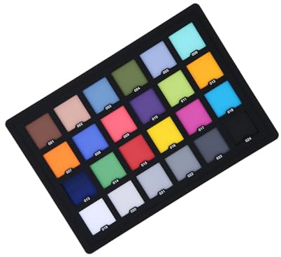 Fockety Kit portatile per la calibrazione del colore, scheda standard per bilanciamento del colore a 24 colori con custodia, 14,5 x 10,4 cm per fotografia, video e stampa