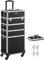SONGMICS Valigetta Trucchi, Valigia Porta Trucchi 4 in 1, Grande, Trolley Make Up, con Coperchio, 35 x 25 x 79 cm, Serratura, Ruote Girevoli a 360°, per Truccatori, Idea Regalo, Nero JHZ06B