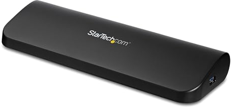 StarTech.com Dual Monitor USB 3.0 Laptop Docking Station mit HDMI/DVI/VGA, 3x USB-A Hub, GbE, Audio, Universal Type-A Dock für Windows/macOS/ChromeOS - TAA Konform (USB3SDOCKHDV)