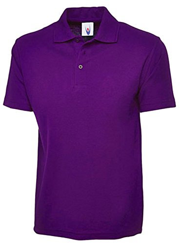Ladies Loose Fit Polo Shirt Pique Plus Size 10 to 28 Unisex Premium Plain Top (UK 12-14, Purple)