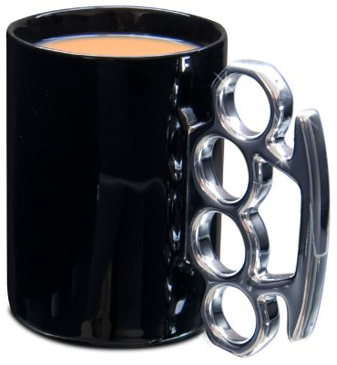 Winkee - Schlagring Kaffeetasse | Becher mit Schlagring-Henkel | Große Tasse Tee | Papa's Kaffeetasse I Geschenke für Männer