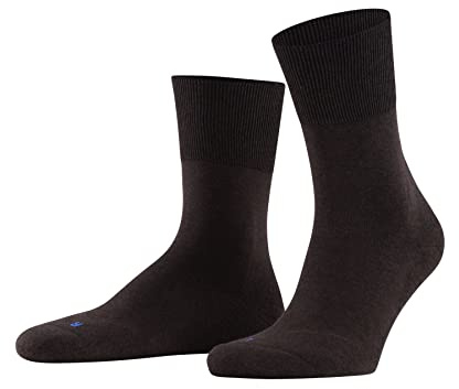 FALKE Unisex Run Socks, Light Cushion, Sporty, Classic Athleisure, Lightweight, Breathable, Skin-Friendly, Cotton, Brown (Dark Brown 5450), 9-10, 1 Pair