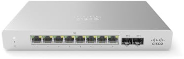 Cisco Meraki Cloud Managed MS120-8 Switch, Managed 8x10/100/1000 + 2x Gigabit SFP Desktop-PC, Wandbefestigung