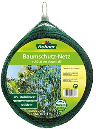 Dehner Baumschutz-Netz zum Schutz vor Vogelfraß, ca. 10 x 4 m, Kunststoff, grün
