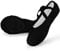 Soudittur Ballet Shoes Girls Black Dance Slippers Canvas Gymnastic Yoga Shoes Split Sole Canvas Flat for Kids and Adult (Size 11.5 UK Child)