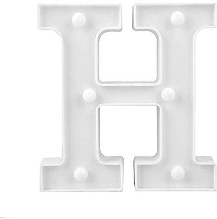 LED Deko Buchstaben - 22 cm A-Z - mit warmen Licht - Lampe beleuchtet Hinstellen Hochzeit Schriftzug Wort Love Home Batterie Lechtdeko Alphabet Ja Liebe Romantisch Wohnzimmer Bar Leuchtbuchstaben (H)